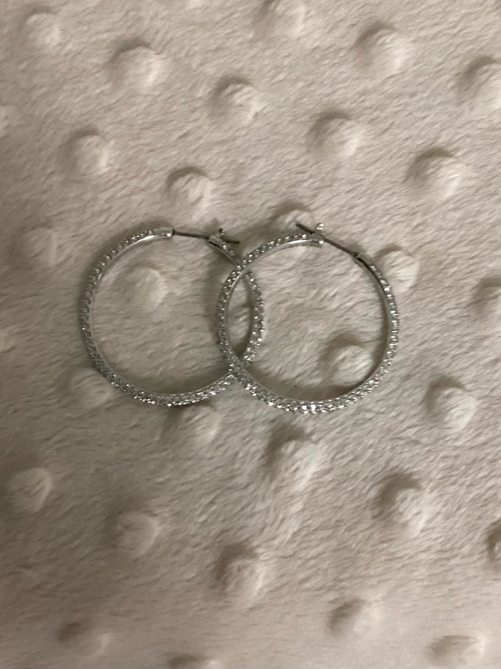 Swarovski Silver Crystal Hoop Earrings
